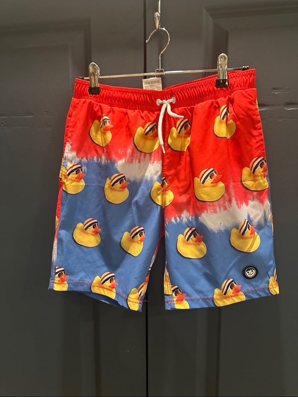Neff Kids Red Blue Rubber Duck Swim Trunks
